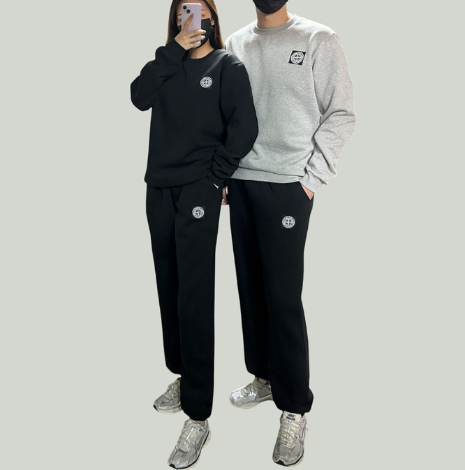 스톤아일랜드 쭈리기모면 엠보 맨투맨 세트