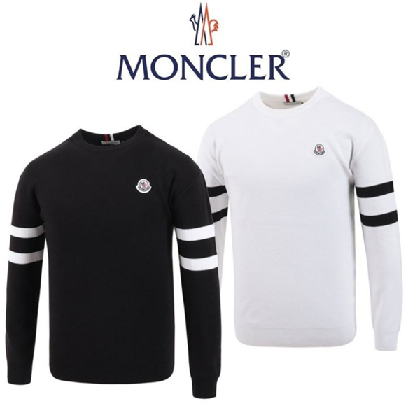 몽클레어 넥 3선 니트