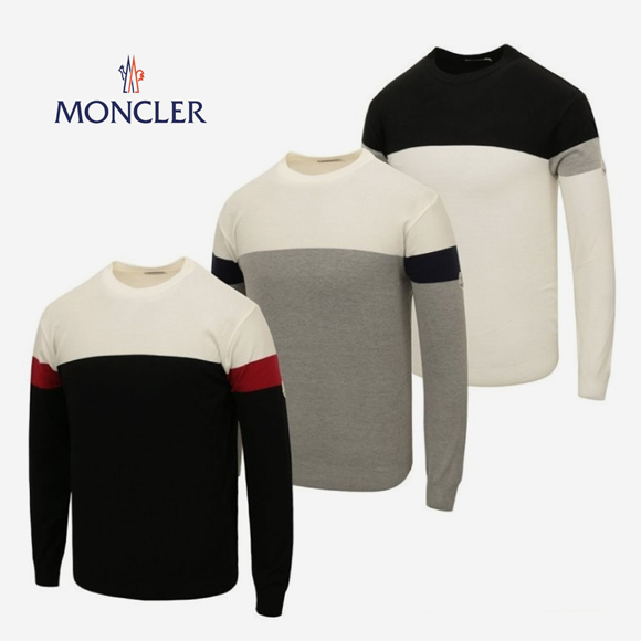 몽클레어 그리 라운드 니트