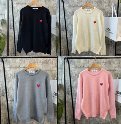 꼼데가르송 하트 니트