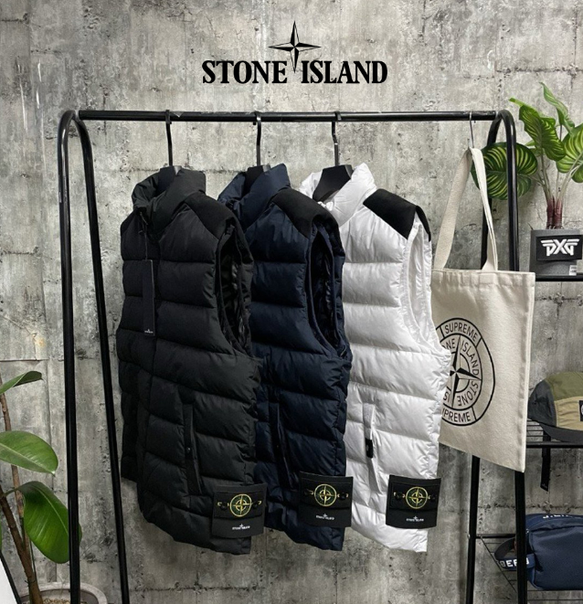 ST 배색 패딩조끼(덕다운패딩)