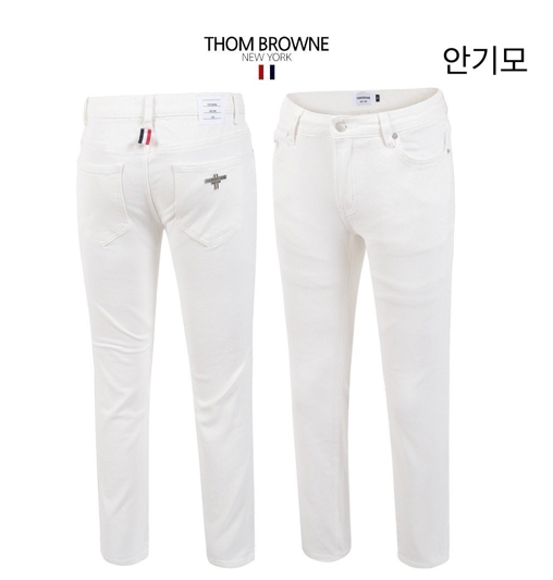 TB 안기모 화이트 슬림 일자 베이직 팬츠