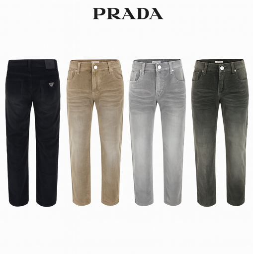 프라다 워싱 코듀로이 슬림일자 팬츠